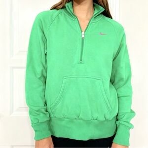 Nike Women's Mint Green Half-Zip Sweatshirt